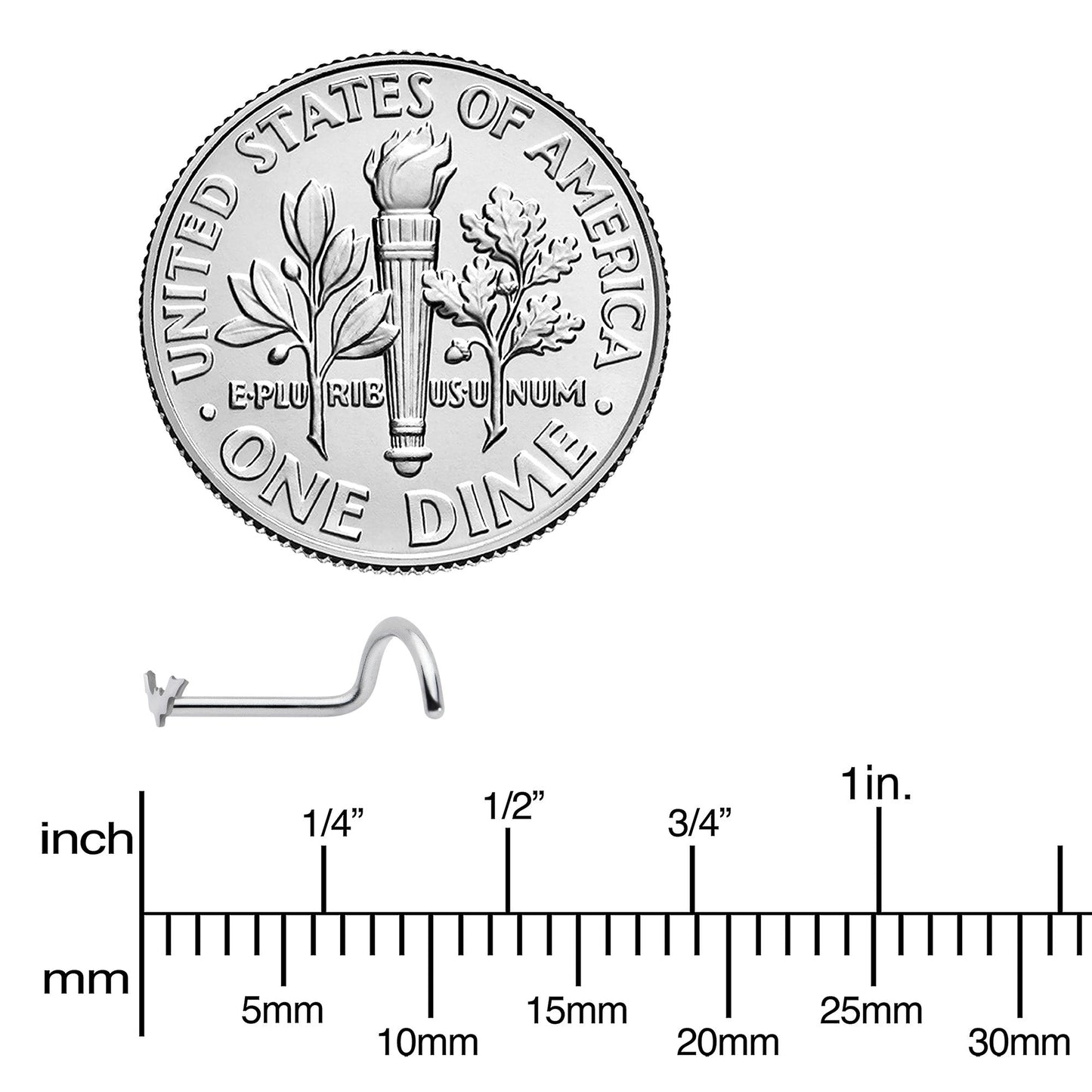 20G 1/4 Itty Bitty Bat Left Side Nose Screw