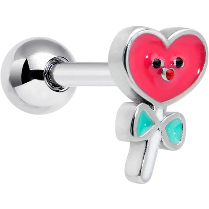 16G 1/4 Sweet Happy Heart Lollipop Cartilage Tragus Earring