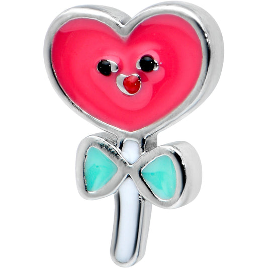16G 1/4 Sweet Happy Heart Lollipop Cartilage Tragus Earring