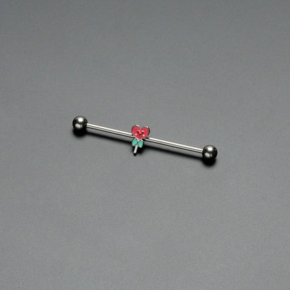 14G Sweet Happy Heart Lollipop Industrial Barbell 38mm