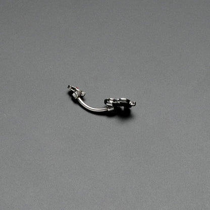 Sweet Happy Rose Flower Double Mount Belly Ring