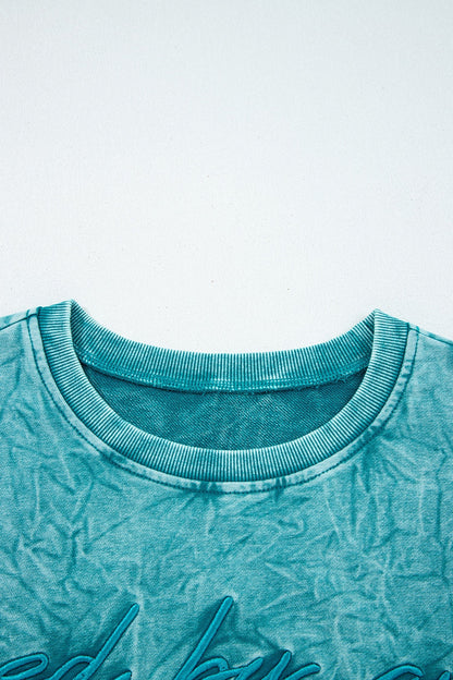 SAVED BY GRACE Embroidered Mineral Wash Sweatshirt
