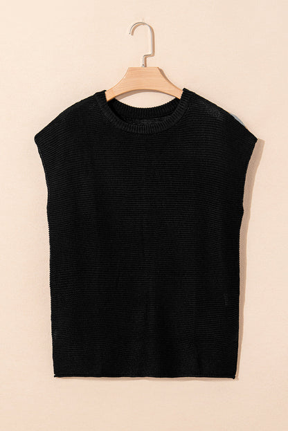 Solid Side Slit Sweater Tee