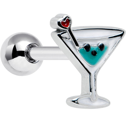 16G 1/4 Sweet Martini Glass Heart Cartilage Tragus Earring
