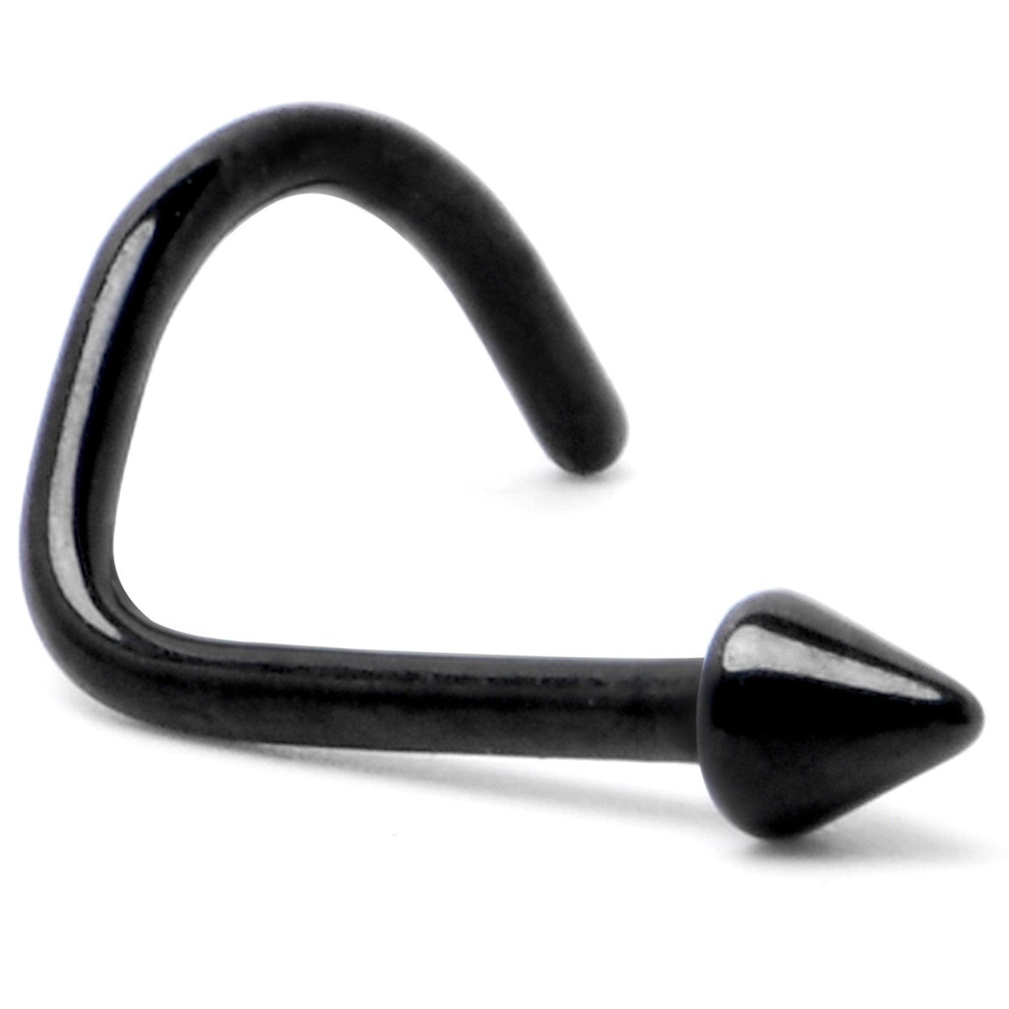 20G 1/4 Black ASTM F-136 Implant Grade Titanium Cone End Left Side Nose Screw