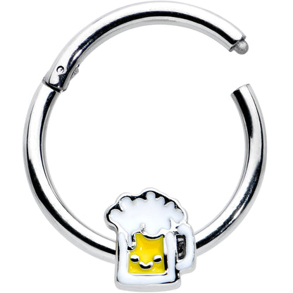 16G 3/8 Sweet Happy Beer St Patricks Hinged Segment Ring