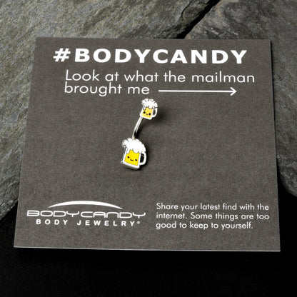 Sweet Happy Beer St Patricks Double Mount Belly Ring