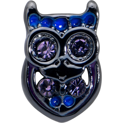 16G 5/16 Purple Gem Black Opulent Owl Labret Monroe Tragus