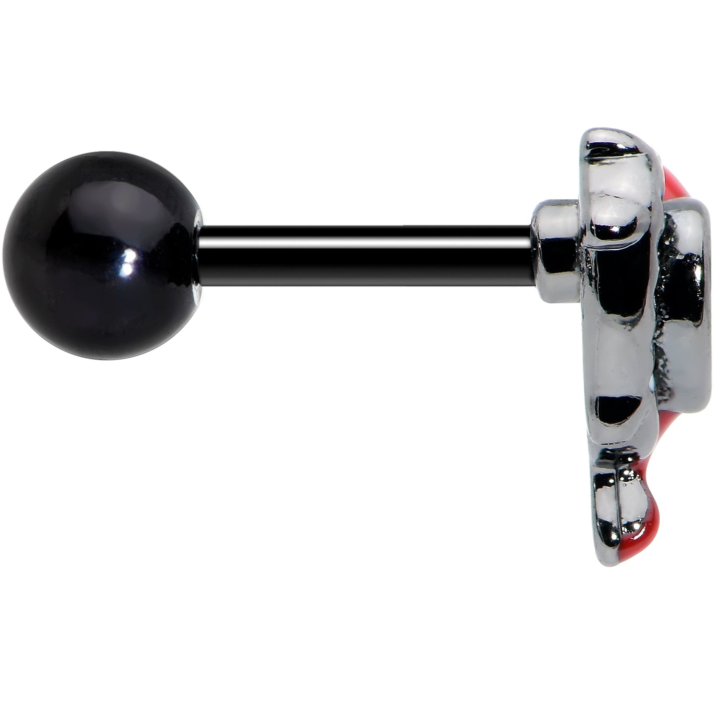 16G 1/4 Clear Gem Black Bleeding Heart Cartilage Tragus Earring