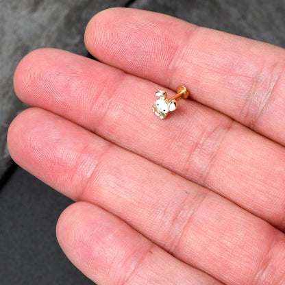 16G 5/16 Gold Tone Cutie Easter Bunny Labret Monroe Tragus