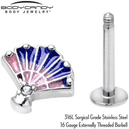 16G 5/16 Clear CZ Gem Mesmerizing Ocean Sea Shell Magic Labret Tragus
