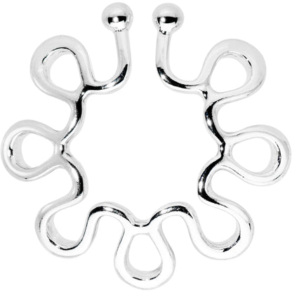 Trippy Flower Clip On Fake Nipple Ring Set