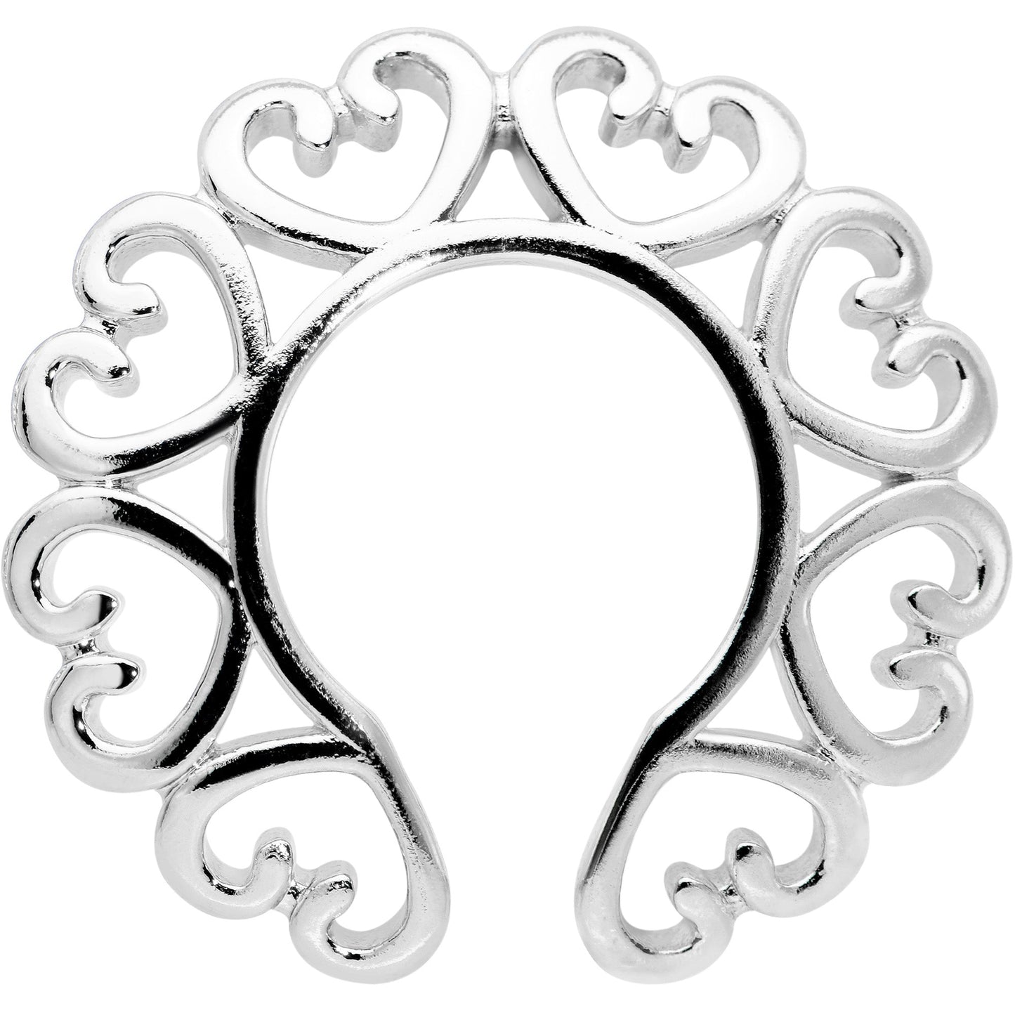 Filigree Hearts Clip On Fake Nipple Ring Set