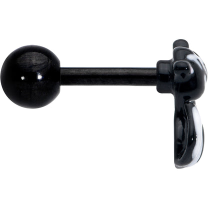 16G 1/4 Black Funky Skunk Cartilage Tragus Earring