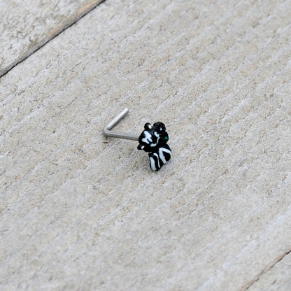 20G 7mm Funky Skunk L Shape Nose Ring