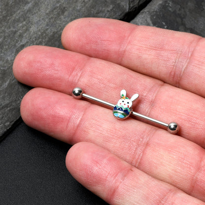 14G Easter Egg Bunny Industrial Barbell 38mm