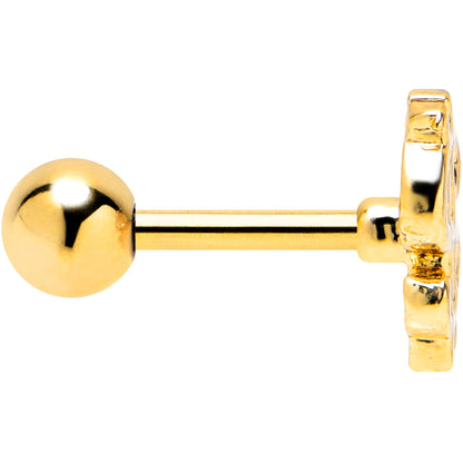 16G 1/4 Gold Tone Dollar Sign Cartilage Tragus Earring