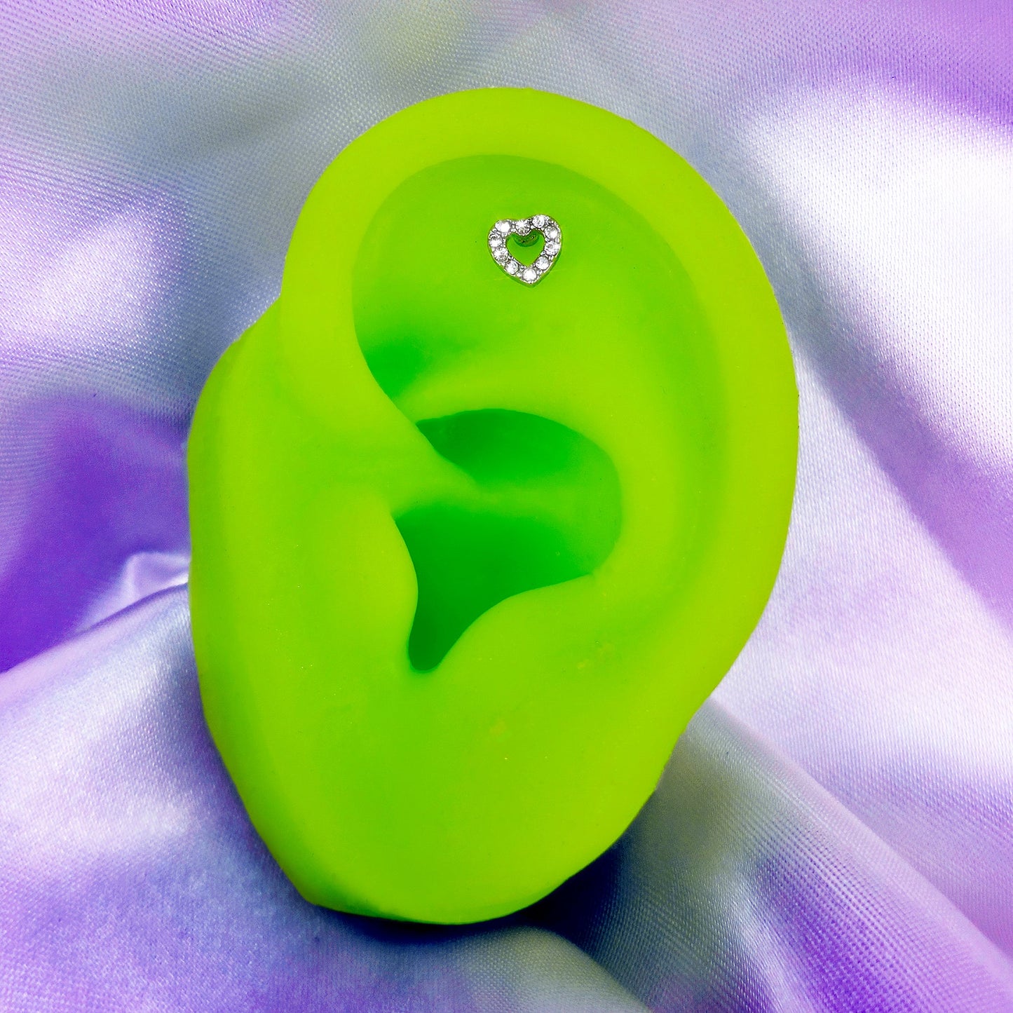 16G 1/4 Clear Gem Heart Infinity Sign Cartilage Earring Curation Set of 4