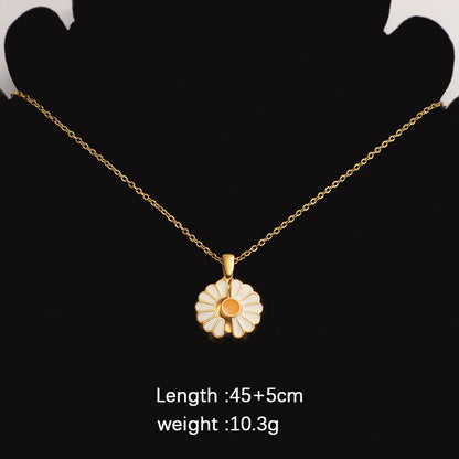 Stainless Steel Sunflower Pendant