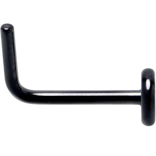 20G 1/4 Black ASTM F-136 Implant Grade Titanium 3mm Disc End L Shape Nose Ring