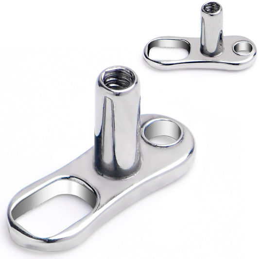 16G 3mm Rise 2 Hole Implant Grade Titanium Dermal Anchor Base