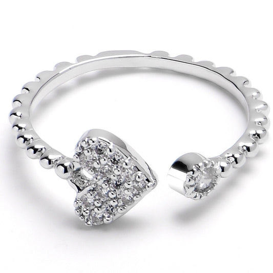 Midi Ring Clear Gem Delicate Sparkle Heart Toe Ring