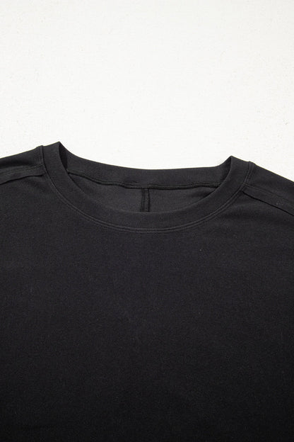 Bow Mesh Patchwork Long Sleeve Tee