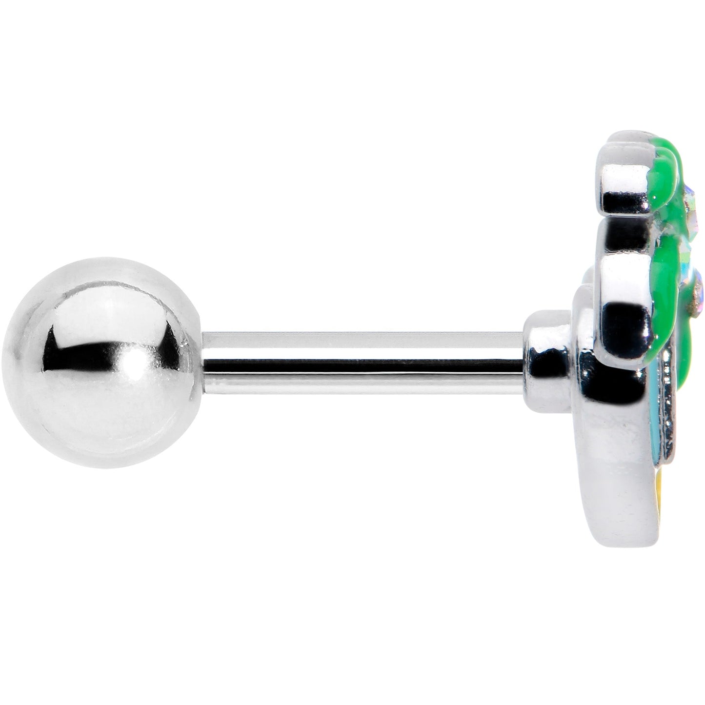 16G 1/4 Aurora Gem Beach Heart Palm Tree Cartilage Tragus Earring