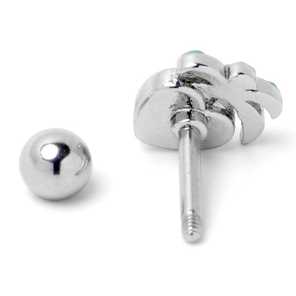 16G 1/4 Aurora Gem Beach Heart Palm Tree Cartilage Tragus Earring