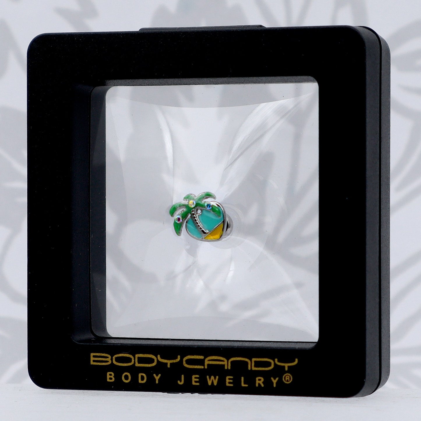 16G 1/4 Aurora Gem Beach Heart Palm Tree Cartilage Tragus Earring