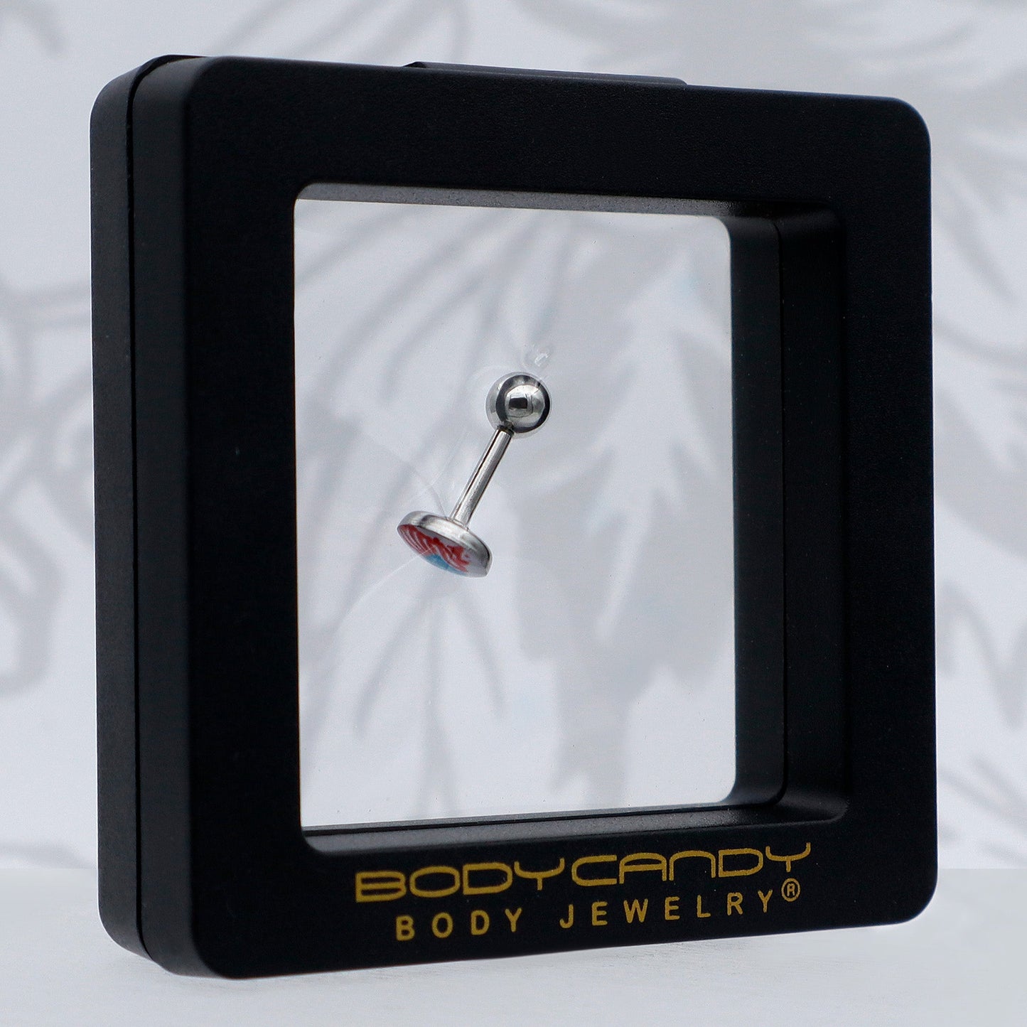 16G 1/4 Heart Flag Patriotic Cartilage Tragus Earring