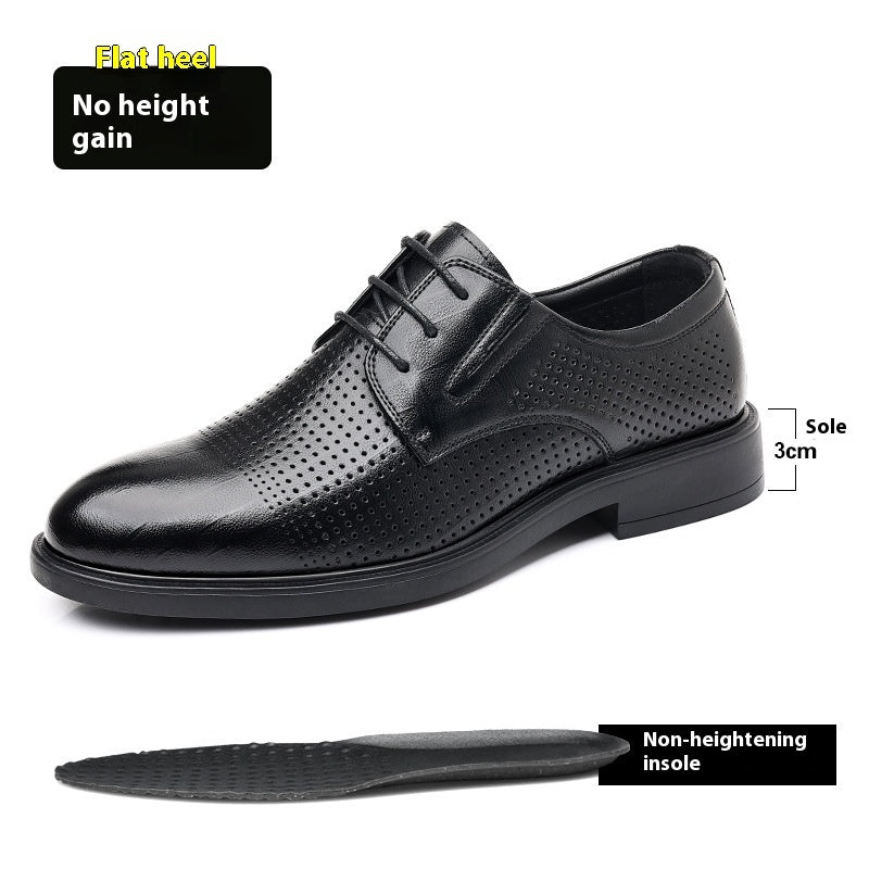 Men's Hollow-out Height Increasing Leather Shoes