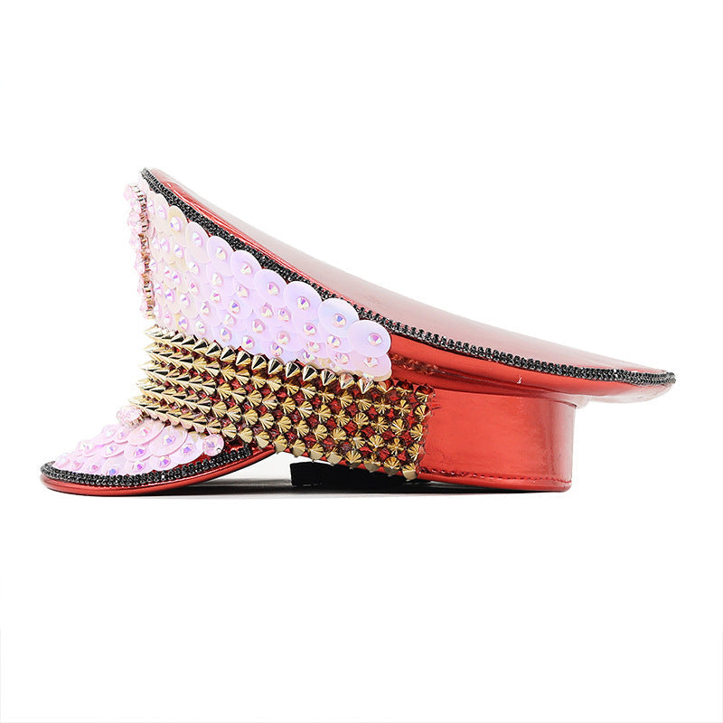 Pink Sequin Women's Wedding Cap