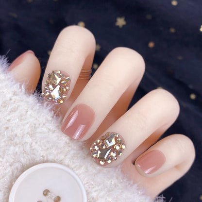 Champagne Gold Diamond Fake Nails
