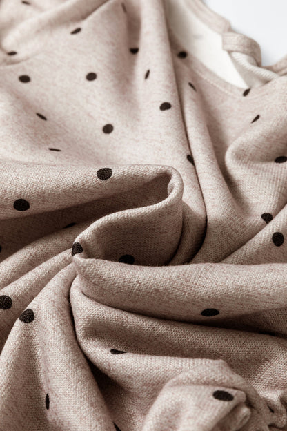 Polka Dot Boat Neck Knit Long Sleeve