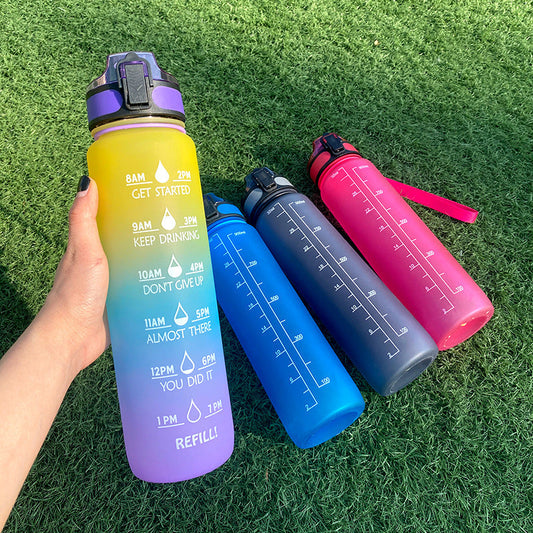 1L Tritan Motivational Water Bottle with Time Marker