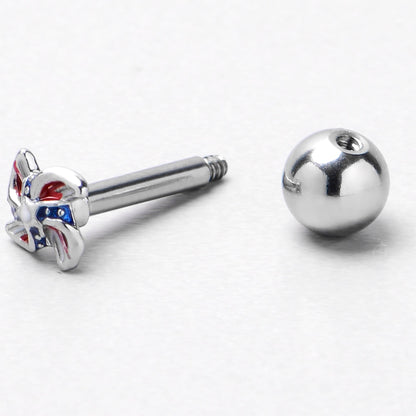 16G 1/4 Patriotic Pinwheel Cartilage Tragus Earring