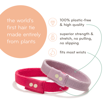 Plastic-free Flat Hair Ties - Black