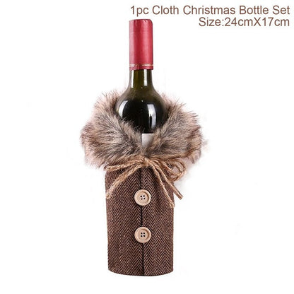 Christmas Wine Bottle Socks Decor