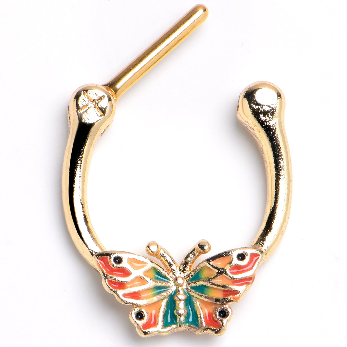 16G 5/16 Gold Tone Sunrise Butterfly Cartilage Clicker