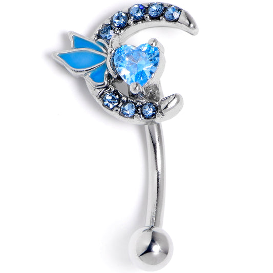 16G 5/16 Blue Gem Butterfly Heart Moon Curved Eyebrow Ring