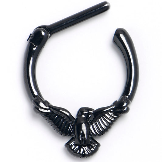 16G 5/16 Black Raven Bird Cartilage Clicker