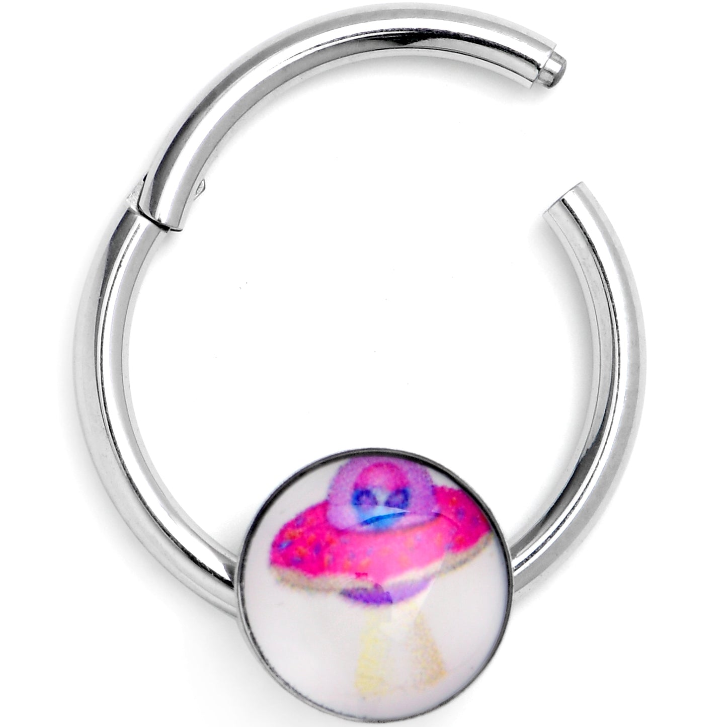 16G 3/8 UFO Alien Ship Hinged Segment Ring