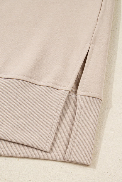 Solid Side Slit Sweatshirt and Leggings Set