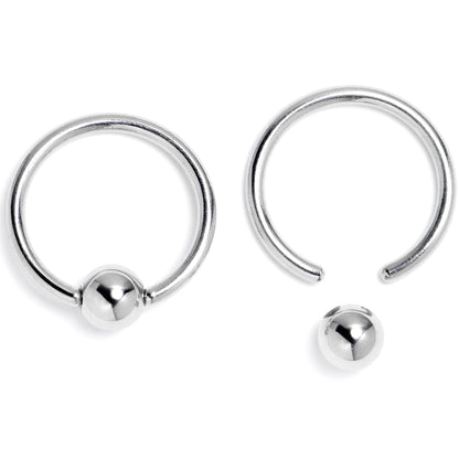 16G 3/8 Skull Red Eyes BCR Captive Bead Ring Set of 4
