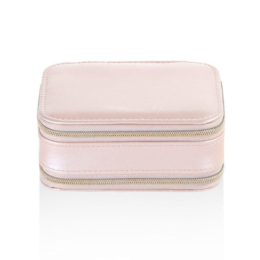 Simple Zipper Leather Jewelry Box Storage
