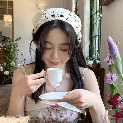 Hand-Knitted Triangular Headcloth Sweet Style