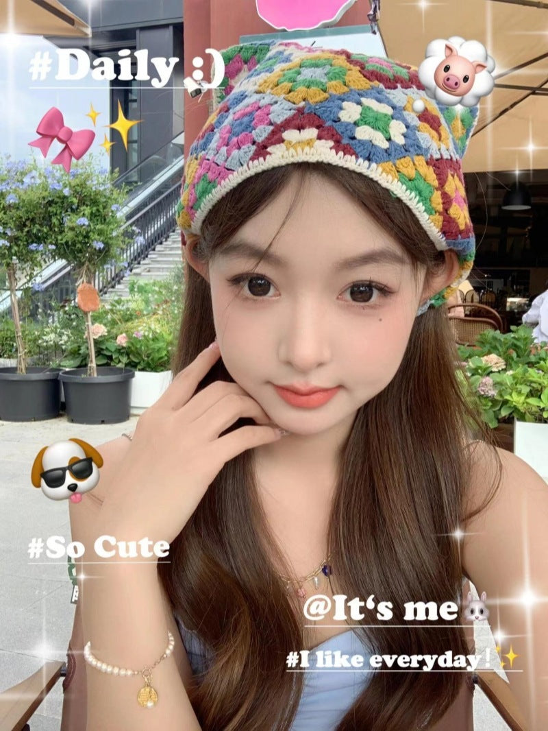 Hand-Knitted Triangular Headcloth Sweet Style