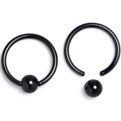16G 3/8 Green Faux Opal Black Moon Sun BCR Horseshoe Set of 4