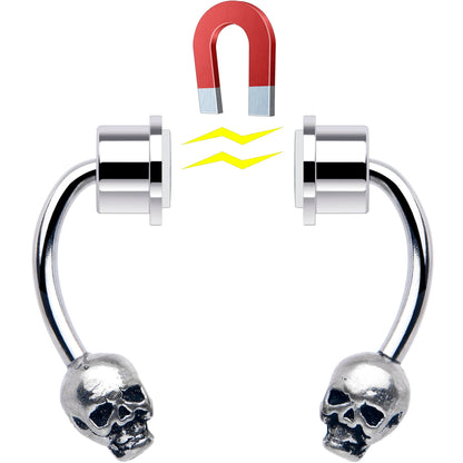 Skull Magnetic Septum Ring Horseshoe Non-Pierced Fake Nose Ring